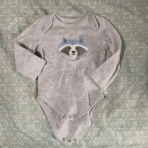 Gray and Blue Bodysuit One Piece with Crew Neck